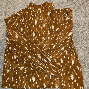 Statement sleeve tan/orange/rust color blouse